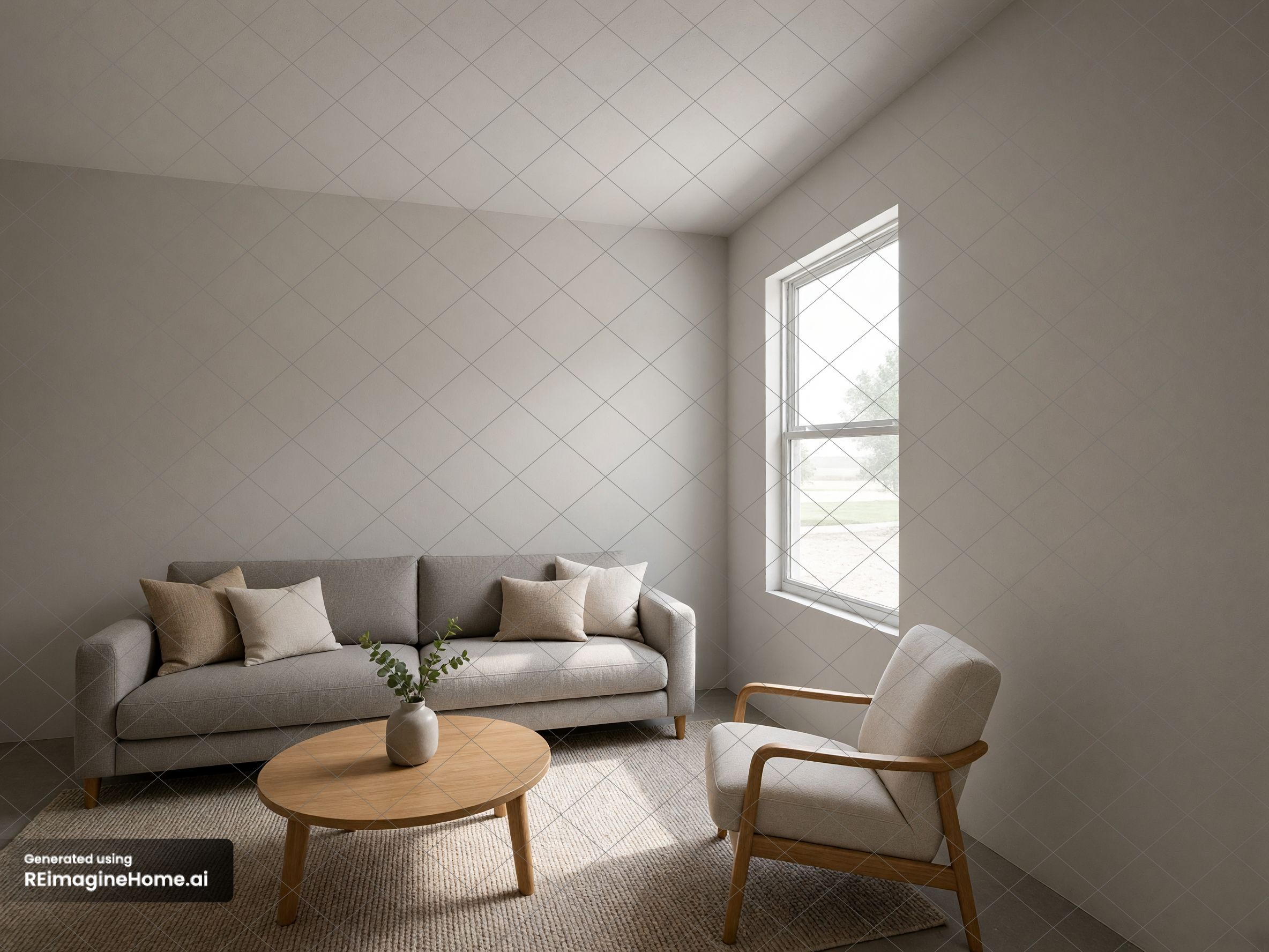REimagineHome result for test 1: empty room staging